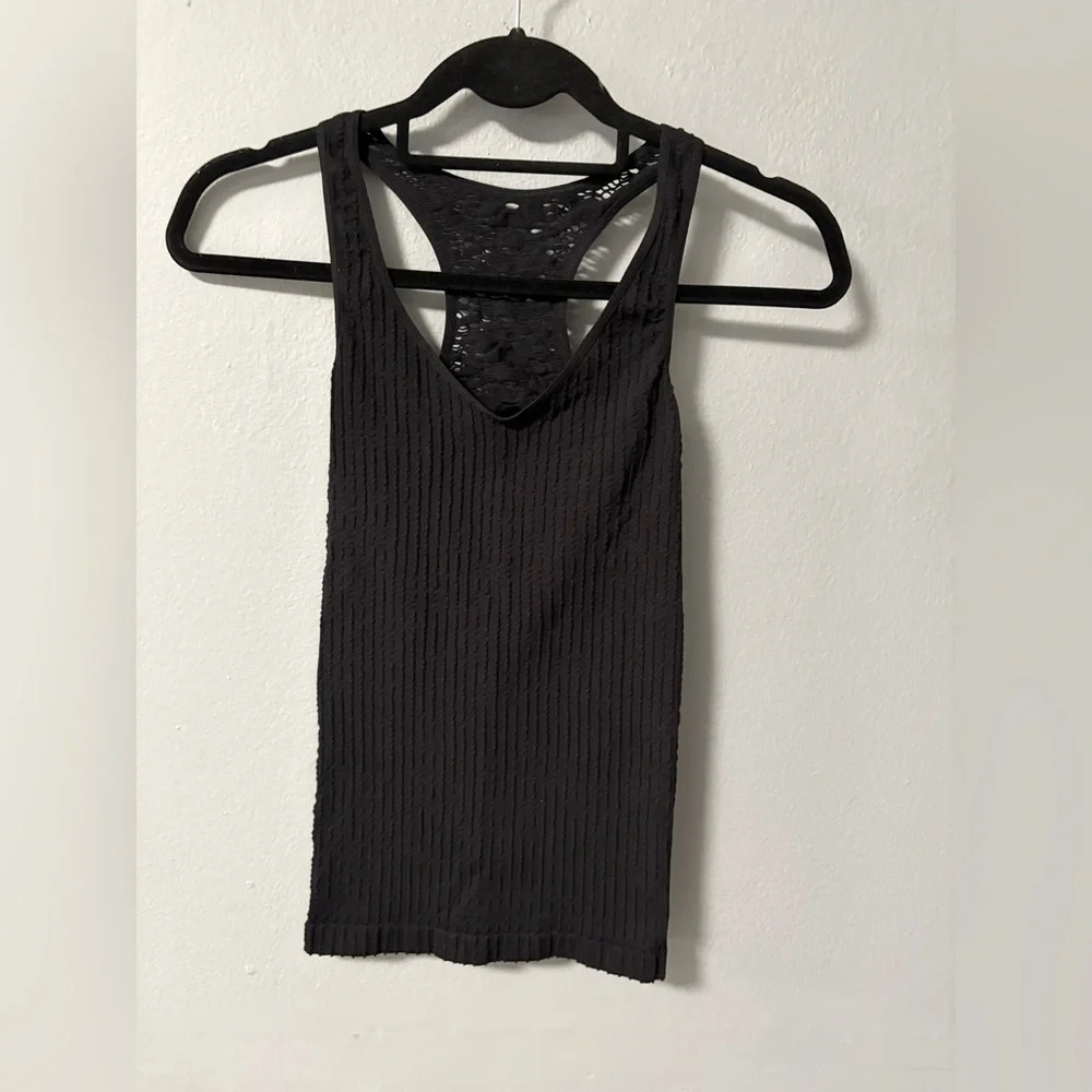 Free People Workout Bundle Good Karma Leggings and Black Tank Top. Size XS/S